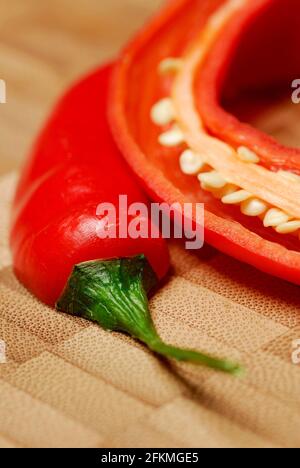Halved, chillies, peppers, chilli peppers, chilli peppers, chilli peppers Stock Photo