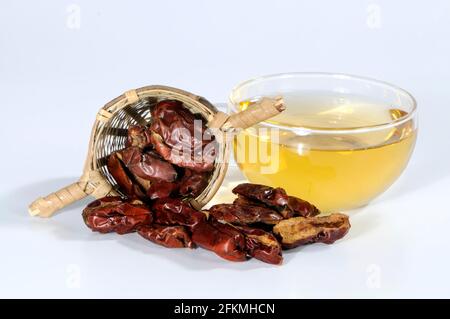 Cup of Jujube Fruit Tea (Jujubae Fructus), Da Zao, Jujube Fruit Tea, Jujube Fruit Tea Stock Photo