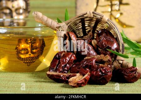 Cup of Jujube Fruit Tea (Jujubae Fructus), Da Zao, Jujube Fruit Tea, Jujube Fruit Tea Stock Photo