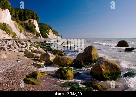 Chalk cliff coast, Jasmund National Park, Island of Ruegen, Mecklenburg-Western Pomerania, Germany Stock Photo