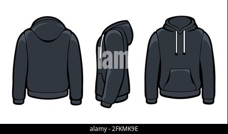 Black hoody sweatshirts Stock Vector
