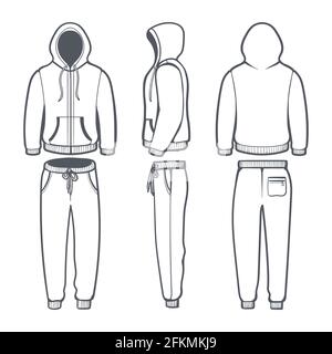 Man hoodie tracksuit Stock Vector