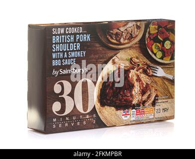 SWINDON, UK - MAY 3, 2021: Sainsburys Slow cooked British with a smokey BBQ sauce Stock Photo