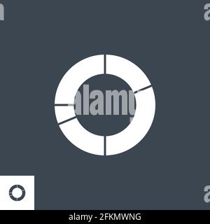 Pie Chart related vector glyph icon. Stock Vector