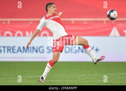 Monaco's Ben Yeder during the L1 football match between Monaco (ASM) and Lyon (OL) at The Louis II Stadium, in Monaco on May 2, 2021. Photo by Christian Liewig/ABACAPRESS.COM Stock Photo