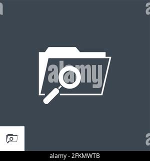 Search Folder related vector glyph icon. Stock Vector