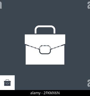 Briefcase Flat related vector glyph icon. Stock Vector