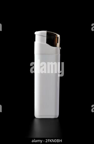 White lighter isolated on black Stock Photo