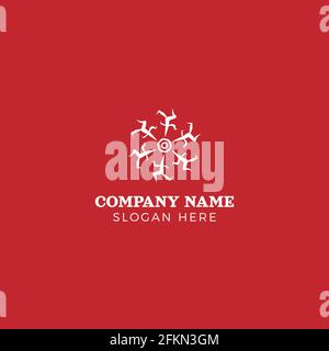 Aesthetic Hand Drawn Company Vector Logo Design EPS10 Stock Vector