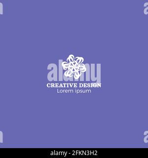 Attractive Hand Drawn Flower Creative Design Logo Vector Stock Vector