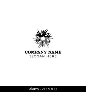 3D Hand Drawn Abstract Radial Company Vector Logo Design EPS10 Stock Vector