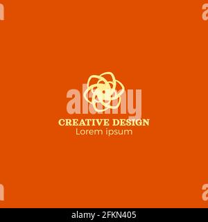 Unique Flower Abstract Company Vector Logo Design Stock Vector