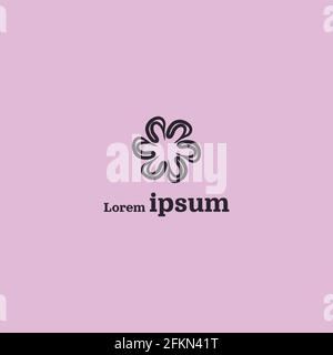 Elegant Simple Flower Company Logo Design Stock Vector