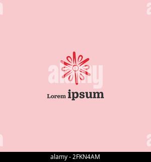 Hand Drawn Flower Creative Logo Vector Stock Vector
