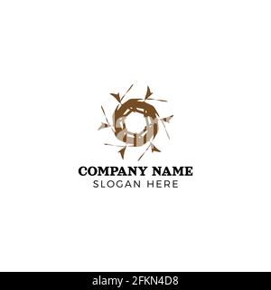 Bird Nest Abstract Company Logo Design Vector Stock Vector