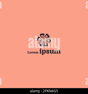 Super Simple Aesthetic Flower Creative Logo Design Stock Vector