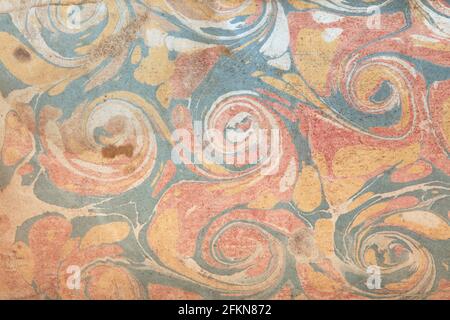 Old paper with abstract, colorful designs texture background Stock Photo