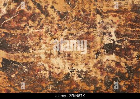 Brown, old, burnt printed paper texture background Stock Photo