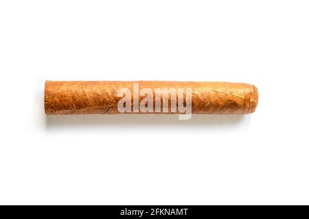 Brown cuban cigar isolated on white background Stock Photo