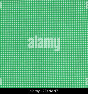 green checkered tablecloth background texture. Gingham fabric wallpaper Stock Photo