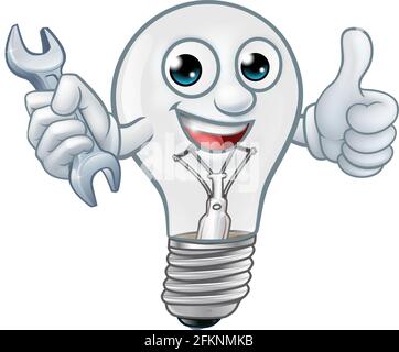 Light Bulb Cartoon Character Lightbulb Mascot Stock Vector