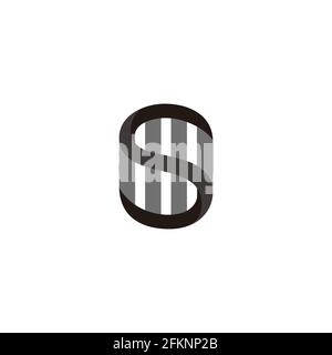 letter s curves colorful stripes geometric simple logo vector Stock Vector