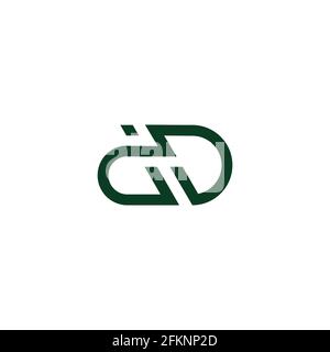 abstract letter Dd simple geometric line flat logo vector Stock Vector