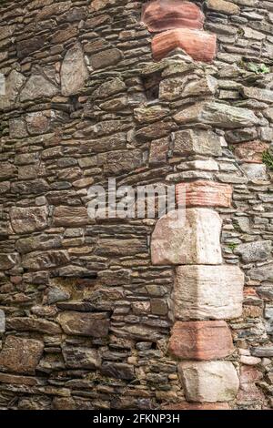 Detail of corner stones at lochranza castle isle of arran Stock Photo