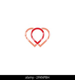 pin location simple geometric linked shadow symbol vector Stock Vector