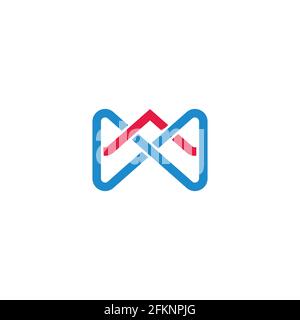 abstract letter am colorful arrow infinity design vector Stock Vector