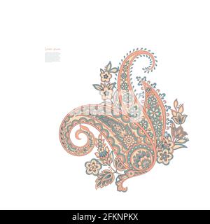 Vector Isolated indian pattern with paisley Stock Vector
