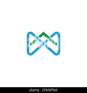 abstract infinity green mountain natural water symbol vector Stock Vector