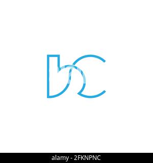 letter b c curves waves simple line logo vector Stock Vector