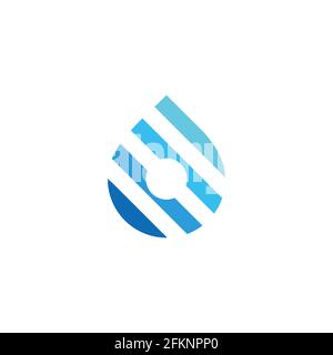 gradient geometric stripes drop water logo vector Stock Vector