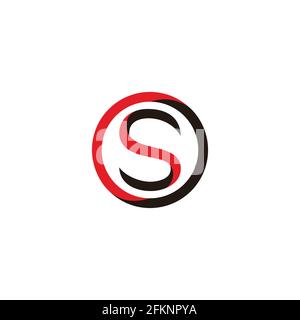 letter s simple circle colorful curves geometry logo vector Stock Vector