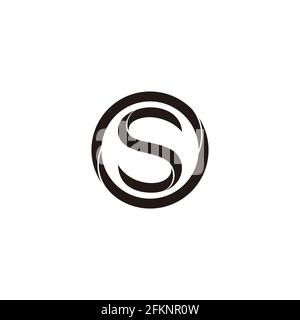 letter s motion circle 3d flat shadow geometric logo vector Stock Vector