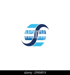 letter s stripes curves simple round logo vector Stock Vector