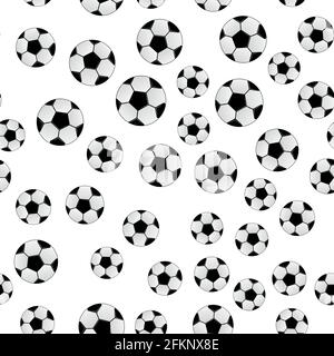 Soccer balls isolated on white background. Football seamless pattern. Cartoon sport vector illustration. Easy to edit design template for your design Stock Vector