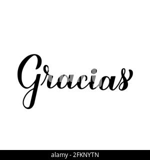 Thank you on spanish language ( Gracias ) sign or stamp on white ...