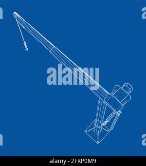 Davit or crane for boat. Vector Stock Vector