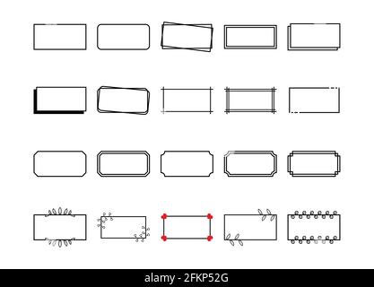rectangle frames border set in vintage style. Stock Vector