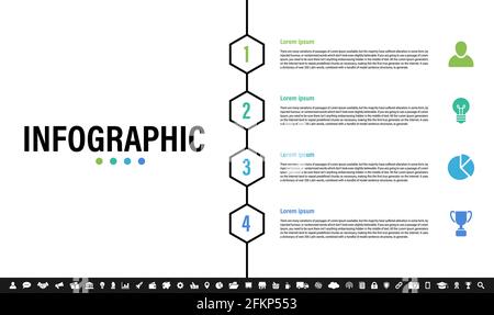 Infographic design template with business concept vector illustration with 4 steps or options or processes represent work flow or diagram Stock Vector