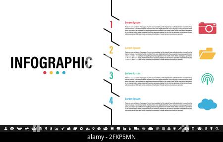 Infographic design template with business concept vector illustration with 4 steps or options or processes represent work flow or diagram Stock Vector