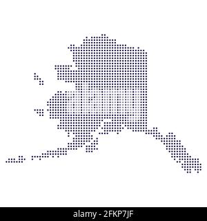 Dotted polka dot map of Alaska Stock Vector