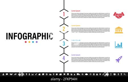 Infographic design template with business concept vector illustration with 4 steps or options or processes represent work flow or diagram Stock Vector