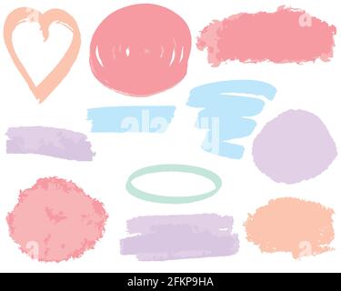 A set of different spots and stripes for design. Vector blots. Stock Vector