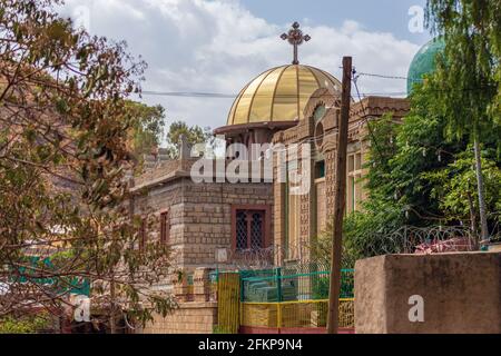 Chapel of the Tablet, allegedly house of the original Ark of the Covenant at the Church of Our Lady Mary of Zion in Axum Aksum, Tigray Region Ethiopia Stock Photo