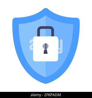 Wireless shield VPN wifi icon sign flat design vector illustration. Stock Vector