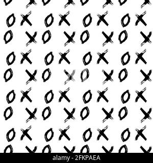 Xoxo Brush Lettering Signs Seamless Pattern Stock Vector (Royalty