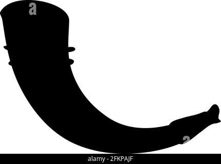 Silhouette image musical instrument horn bugle. Illustration graphics icon vector Stock Vector